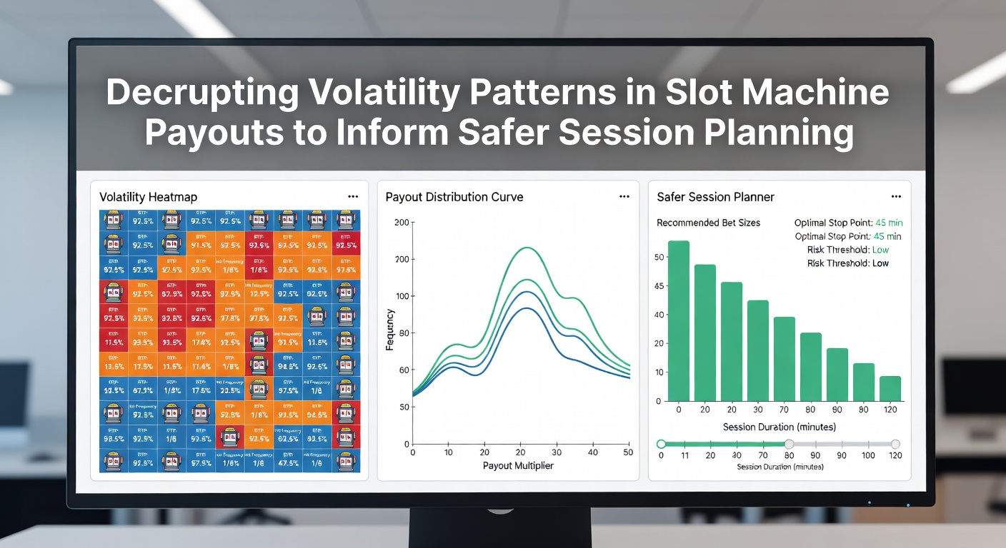 Graph illustrating payout frequency versus win size across low and high volatility slot categories