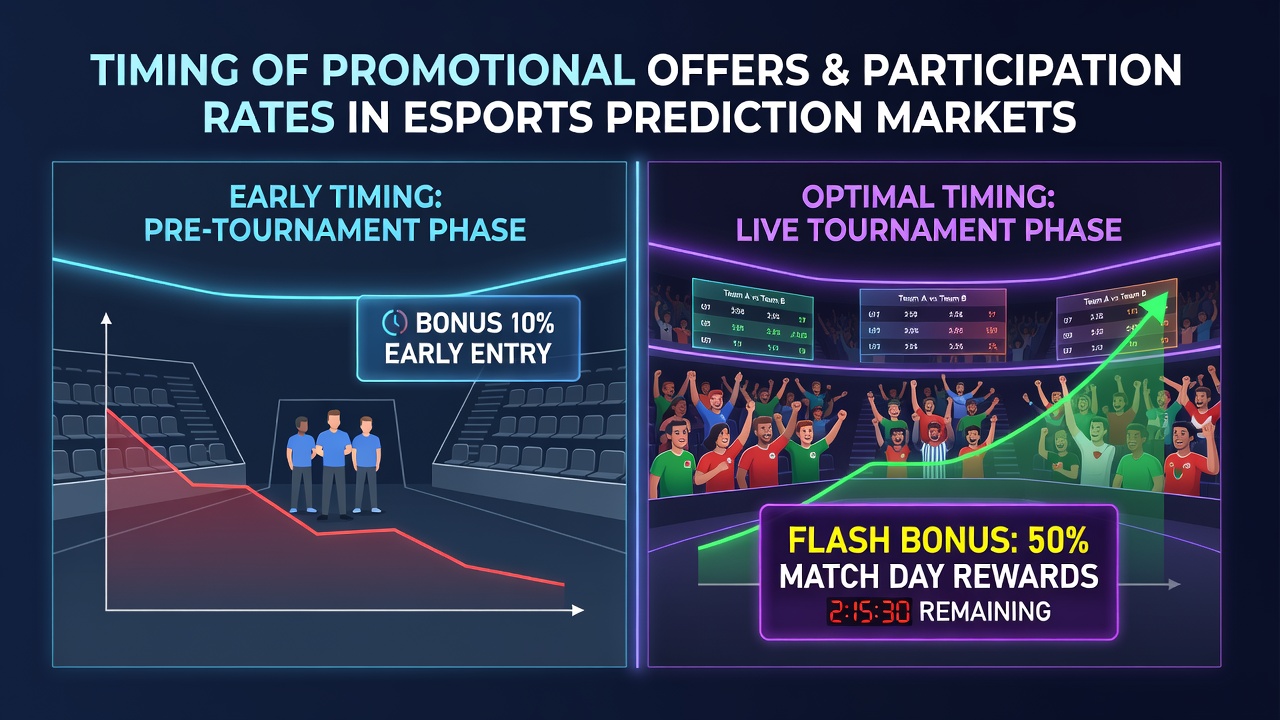 Esports prediction market interface showing promotional banners during a live tournament