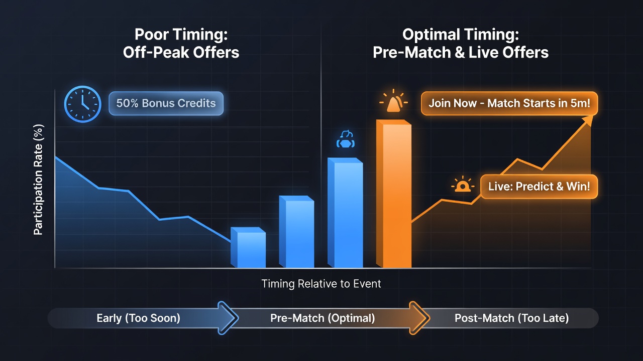 Graph displaying participation spikes aligned with timed promotional offers in esports markets