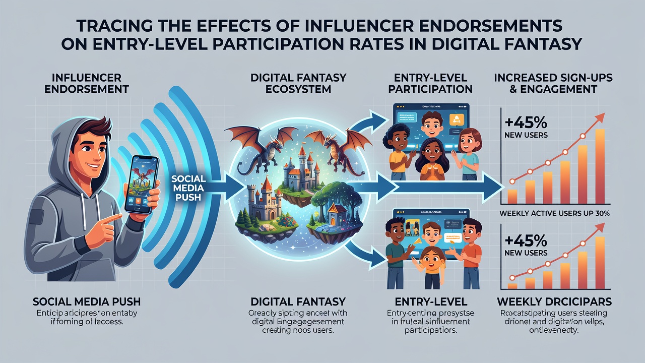 Charts showing participation rate increases in fantasy sports leagues following influencer campaigns in 2026